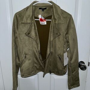 Olive green suede jacket